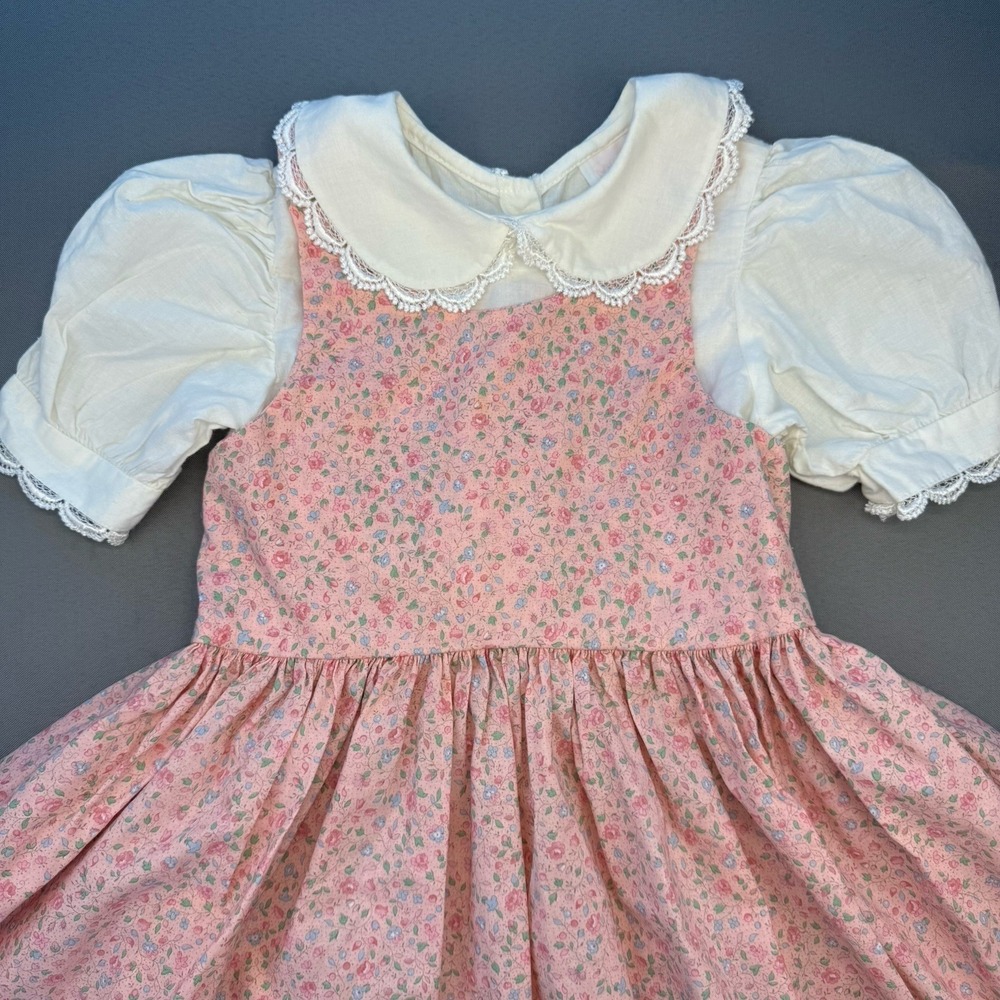 Vintage My Twinn Dress Like Your Doll Girls Dress Size 6 Floral Short Sleeve